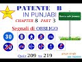 Patente b punjabi  chapter 8 part 3 segnali di obbligo