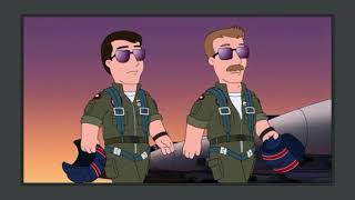 Family Guy Top Gun with only public domain music