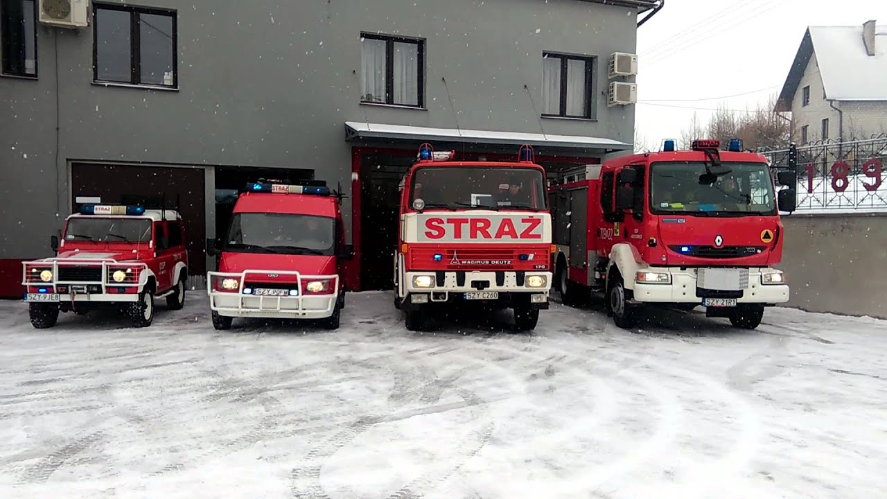 [ALARMOWO] OSP Łodygowice - Pokaz sygnalizacji czterech wozów. ///żywiec998.pl