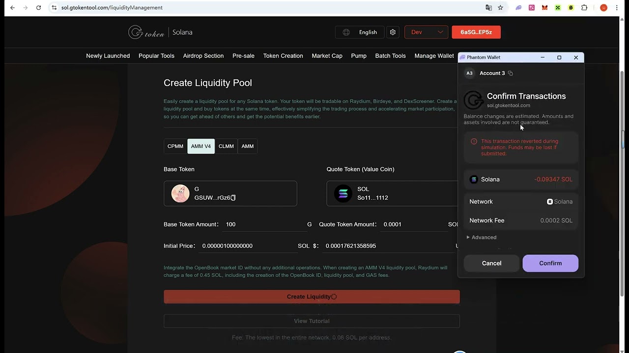 Solana Create Raydium AMM V4 Liquidity Tutorial