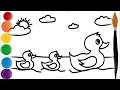 How to draw a duck for children//Bagaimana cara menggambar bebek untuk anak-anak?