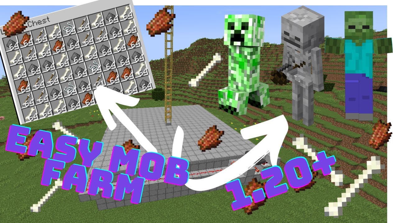 Minecraft EASY MOB XP FARM TUTORIAL! 1.20 ( No Spawner Required) - YouTube
