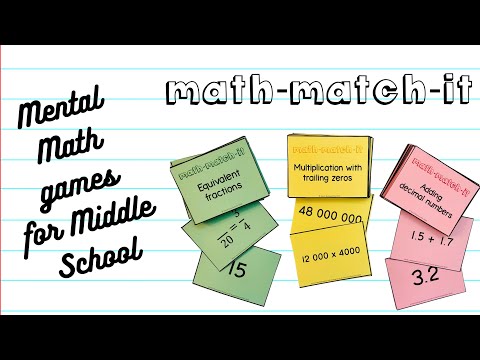 Math Match It Instructions