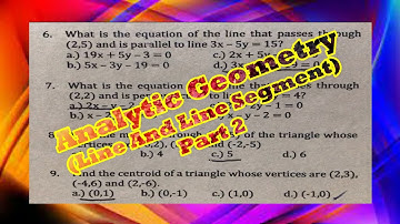 Analytic Geometry ( line and line segment part 2)