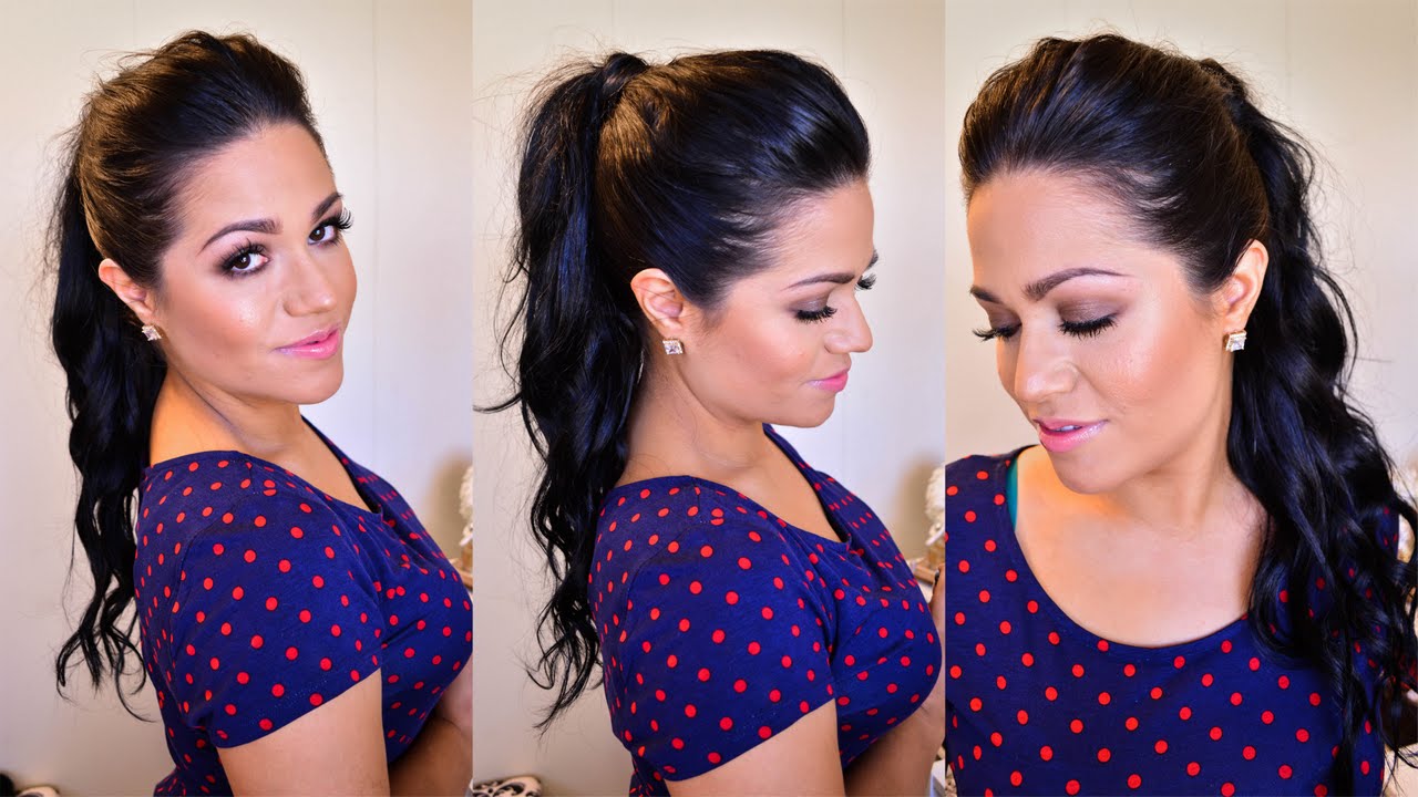 High Ponytail Hair Tutorial using clipin hair extensions LUXURY FOR