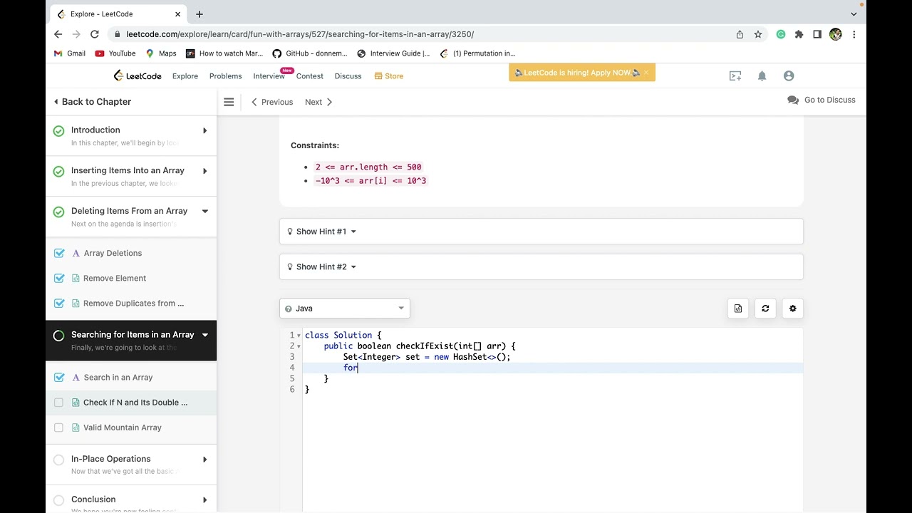Check If N and Its Double Exist | Leet Code | Easy | 1346