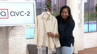 J.Jill Button Front Long Sleeve Linen Easy Shirt on QVC