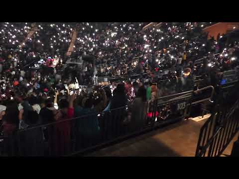 DJ pumping up the crowd between sets in Charlotte North Carolina. on the New Edition Legacy tour.