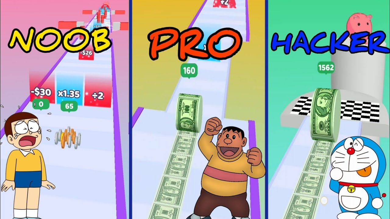 Noob😭 vs Pro😎 vs Hacker🤫 : Coin Stack 🪙 | 