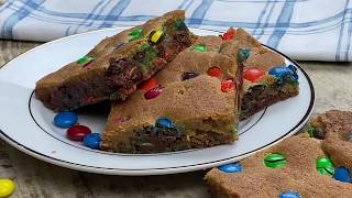 M&M Cookie bars