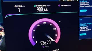 Turknet Gigafiber Hız Testi 1000 Mbps