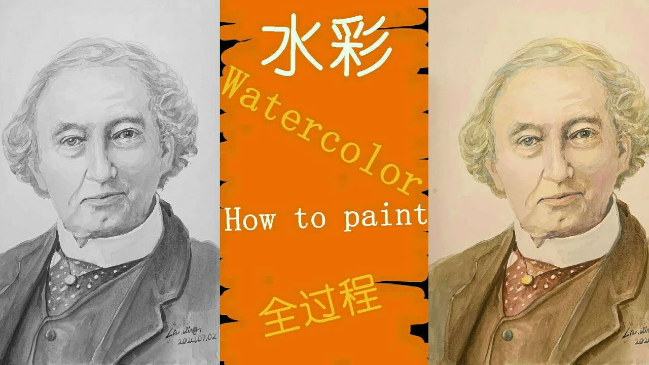 Watercolor, painting, watercolor portraits, hand-painted figures, John A. Macdonald speed painting !