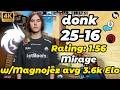 donk (25-16) w/Magnojez Mirage POV | FACEIT avg 3.6k Elo | May 22, 2026