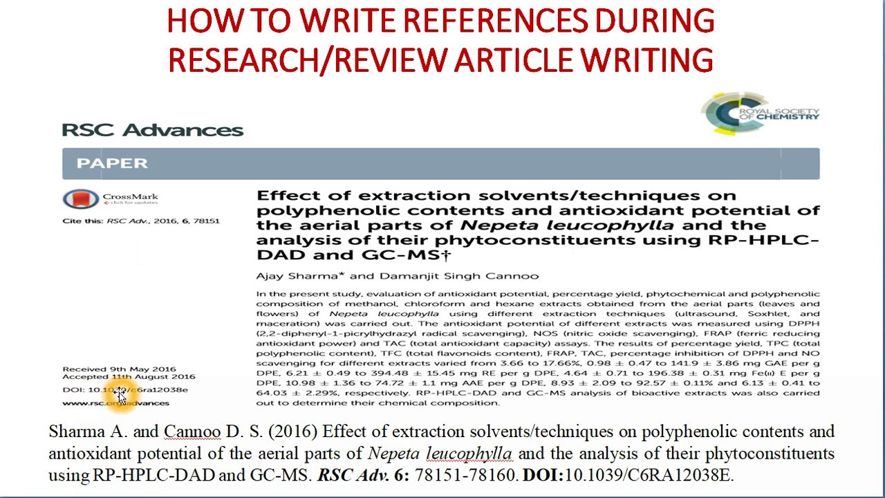 How to write reference in Research paper, Project report, Book