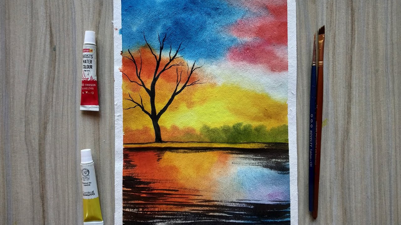Watercolour landscape painting
