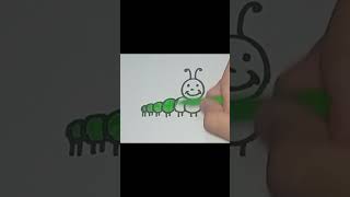 Como desenhar uma lagarta de forma bem fácil #shorts #art #viral #viralvideo #drawing #cute