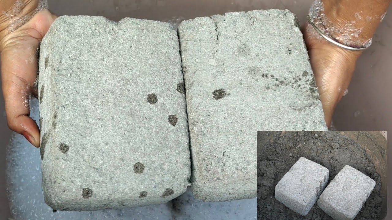 Asmr - New Gritty Crunchy Sand cement crumbling in Fommy water 💦#oddlysatisfying 