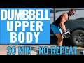 Dumbbell upper body no repeat workout  20 minutes