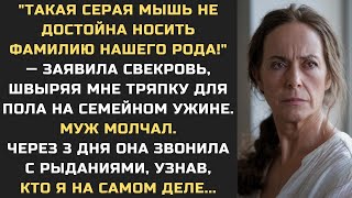 видео: "Такая серая мышь не достойна носить фамилию нашего рода" орала свекровь, швыряя мне тряпку для пола картинка: "Такая серая мышь не достойна носить фамилию нашего рода" орала свекровь, швыряя мне тряпку для пола