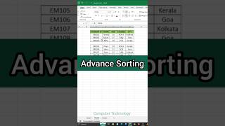 Advance Sorting in Excel #excel