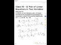 Exercise 3.1 Q4-2| Class 10 | Pair of Linear Equations in Two Variables| CBSE | @SunheraSyed
