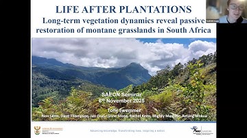 What Happens When Forestry Goes? Lessons from Mariepskop (SAEON Seminar, Nov 2025)