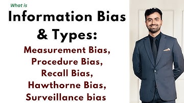 Information Bias & types, Procedure, Recall, measurement, Reporting, Surveillance & Hawthorne Biases