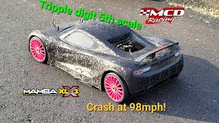 MCD xs5 5th scale 100mph pass and crash!