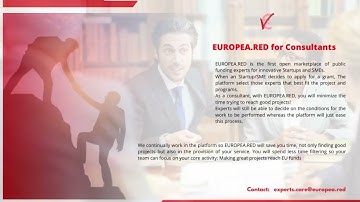 EUROPEA.RED - The Marketplace of Public Funding for Innovative Startups Video Brochure Vrochure V1.2
