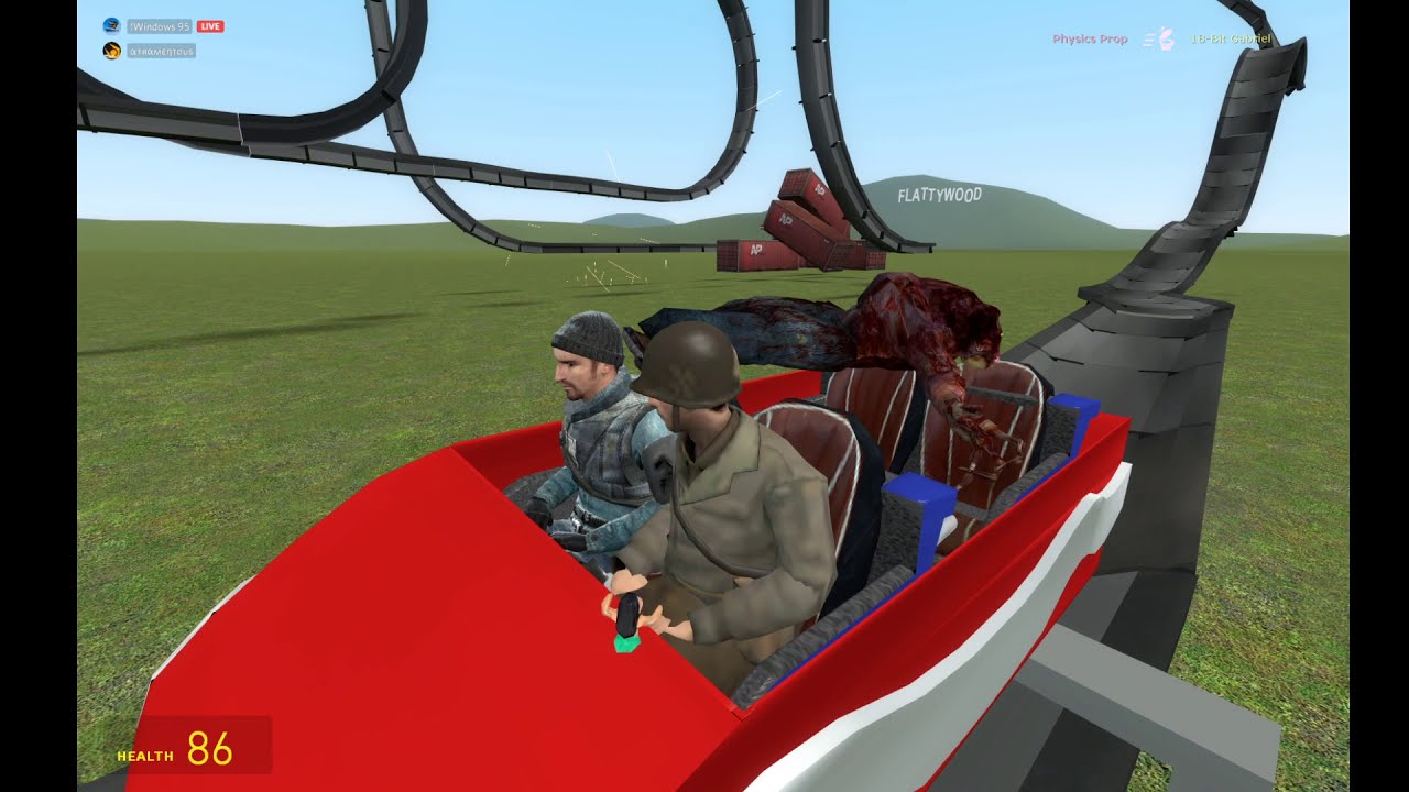 Playing on a rollercoaster in Garry's mod - YouTube