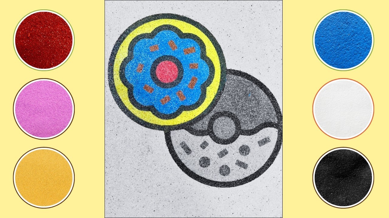 Bé Nào Cũng Thích! Tô Màu Tranh Cát Bánh Donut 🍩🌈