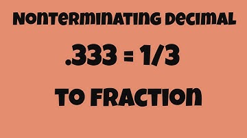 Non-terminating Decimal to Fraction
