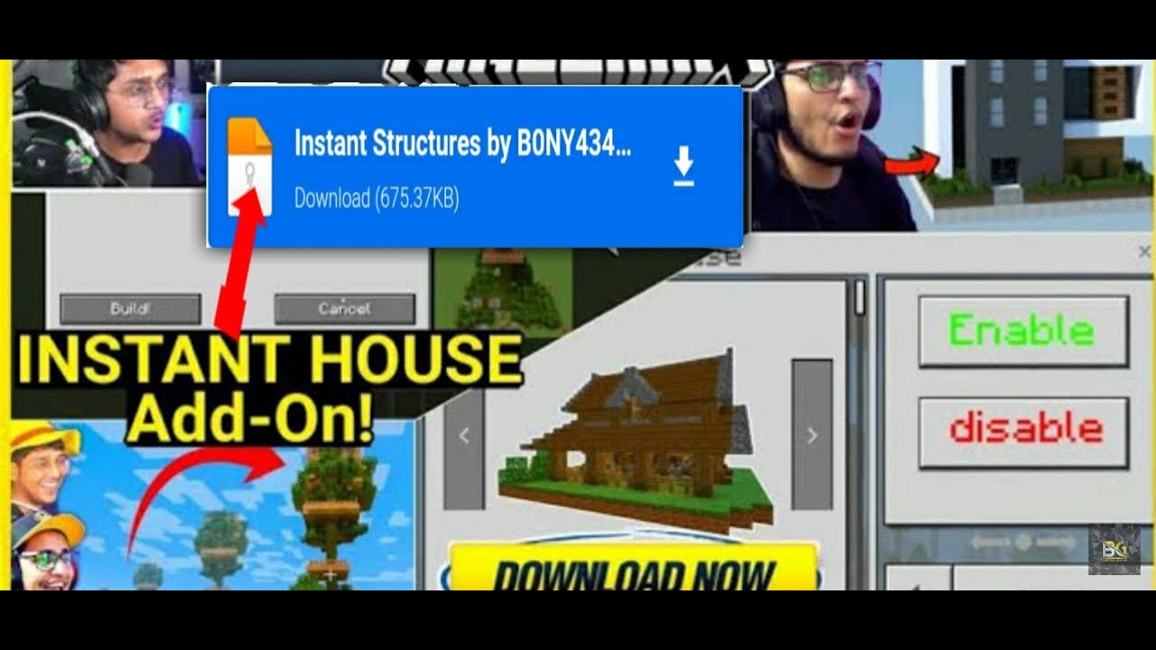 INSTANT STRUCTURES ADDON FOR MINECRAFT PE - YouTube