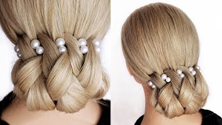 😱 EASY Bridal Updo Tutorial. 😱 Wedding Prom Hairstyles For Medium to Long Hair