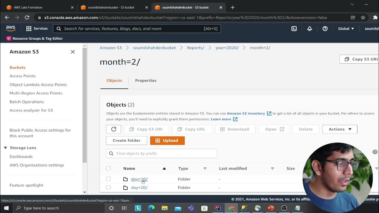 Create & partition Datalake and query via Athena using Glue Crawler ,Lake formation for