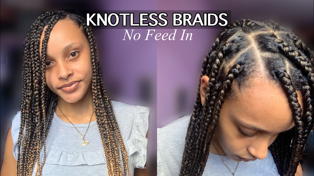 How To: DIY KNOTLESS BOX BRAIDS (no feed in) BEGINNER FRIENDLY - YouTube