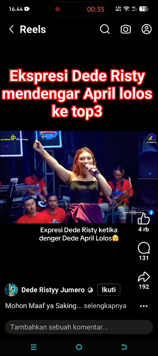 ekspresi Dede Risty mendengar April da7 lolos ke top3 #indosiar
