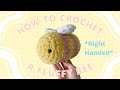 How to crochet a fluffy bee  right handed bee crochet tutorial  slow for beginners