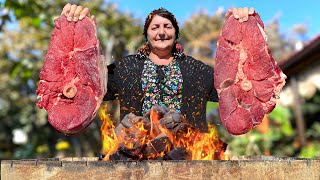 The World's Biggest Beef Leg Steak Recipe: Mouthwatering Barbecued Meat!