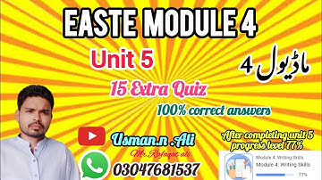 EaSTE Module 4 Unit 5 Quiz QAED app @Usman.n.