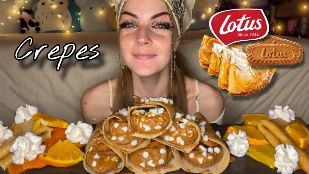 SYRUPY BISCOFF CREPES MUKBANG! (Vegan) (No Talking)