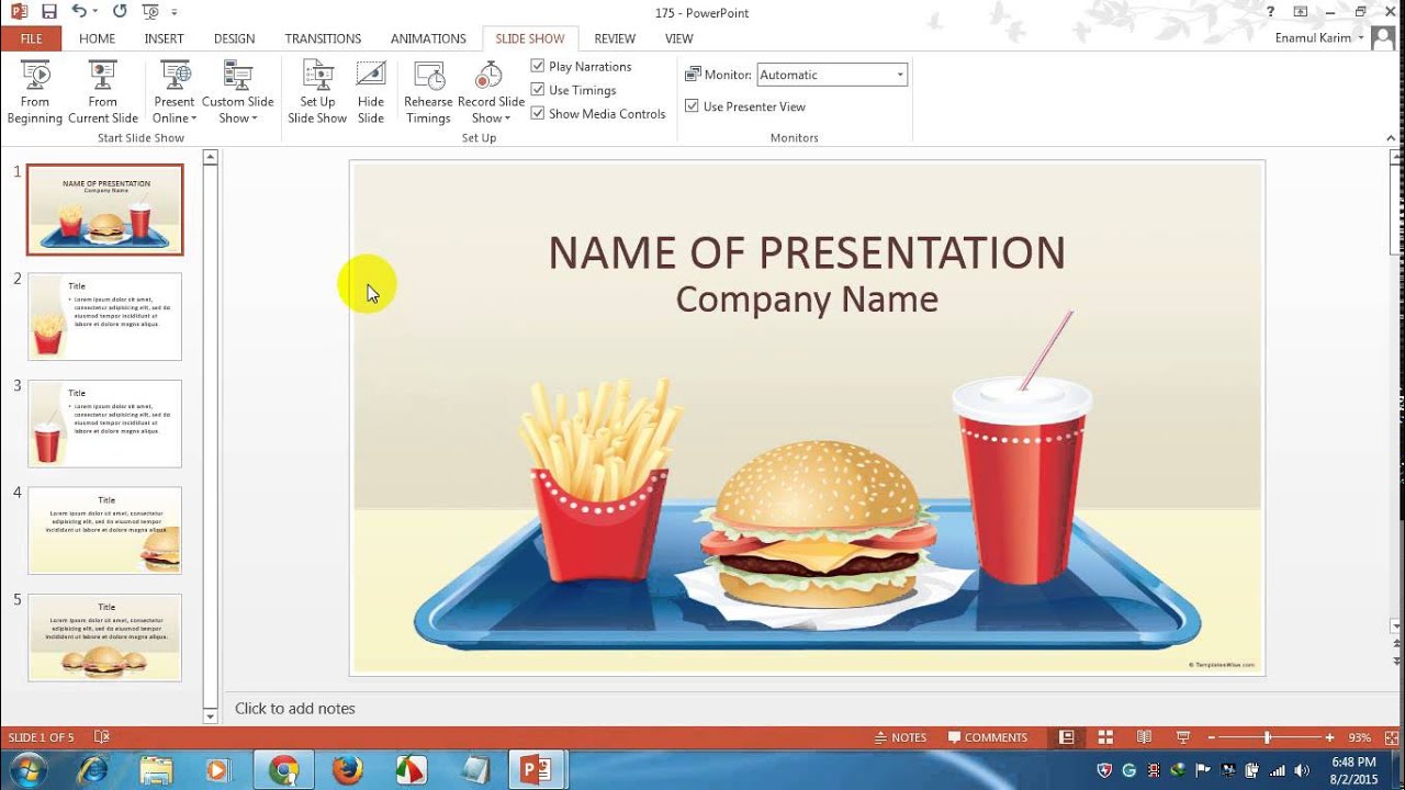 how to repeat presentation in powerpoint