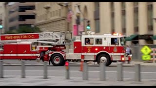 Washington DC Fire Engines & Ladders Responding [Compilation]