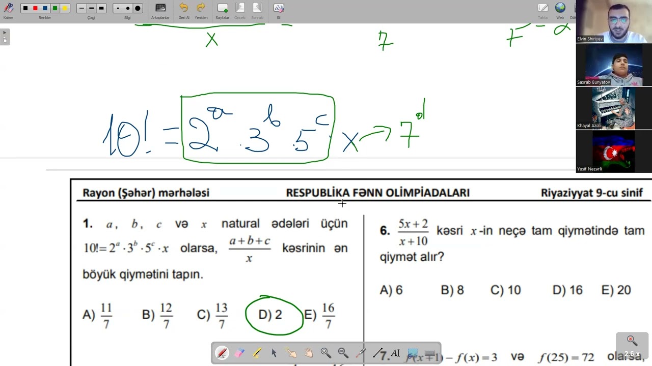 Önəm Hazırlıq Mərkəzi riyaziyyat müəllimi Elvin müəllimin onlayn RFO izahı