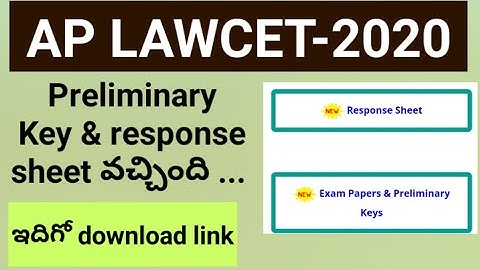 AP Lawcet-2020 Preliminary key Out | Download from here |