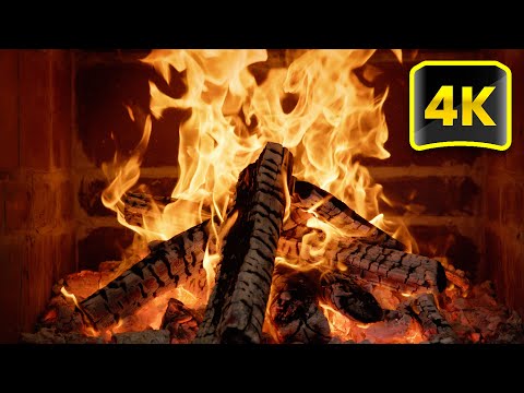 INSTANT Stress Relief with Relaxing Fireplace Crackling Sounds 🔥 Burning Fireplace 4K UHD 3 Hours