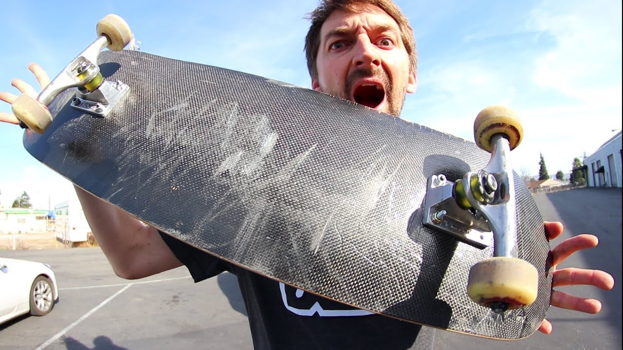 please cartoon WILL THE 3-PLY CARBON FIBER BOARD SNAP?! | YOU MAKE IT WE SKATE IT EP 162