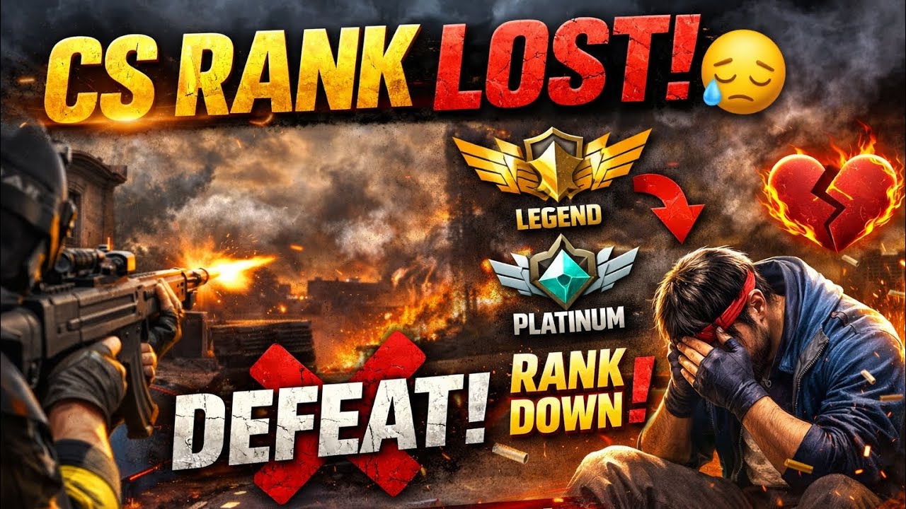 CS RANK LOST 😔 | Full Match Fail But Hard Fight 💔🔥