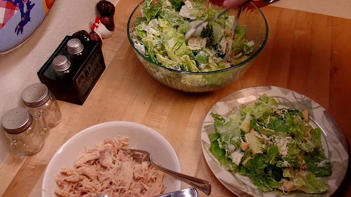 Chicken Cesar Salad in 10 minutes or less.