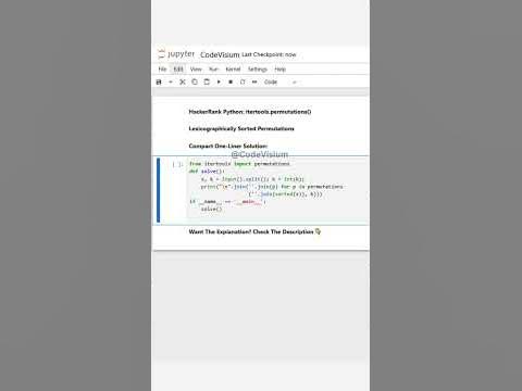 Lexicographically Sorted Permutations One-Liner Version #Python # ...